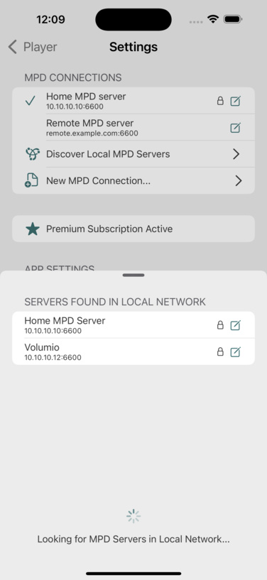 Easily connect to your MPD servers in local network with Bonjour discovery